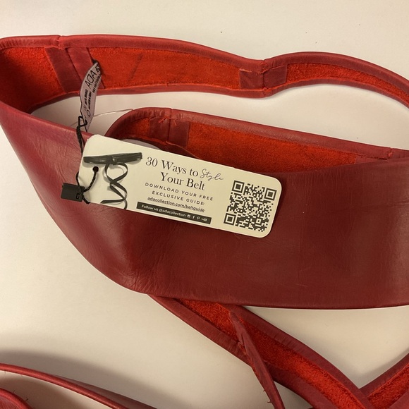 ADA RED LEATHER WRAP BELT OS NWT main image 11